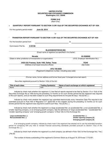 Thumbnail Blackboxstocks 10-Q Quarterly Report FY2019 