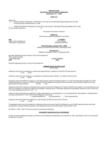 Thumbnail LCNB Corp.
 10-K Annual Report 