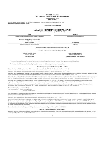 Miniature Avadel Pharmaceuticals
 10-K Rapport annuel 2017