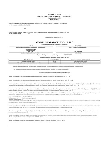 Miniature Avadel Pharmaceuticals
 10-K Rapport annuel 2022