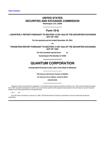 Vorschaubild Quantum Corporation 10-Q Quartalsbericht  