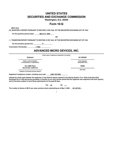 Thumbnail AMD 10-Q Quarterly Report FY 