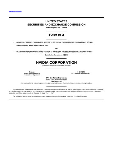 Thumbnail NVIDIA 10-Q Quarterly Report FY 