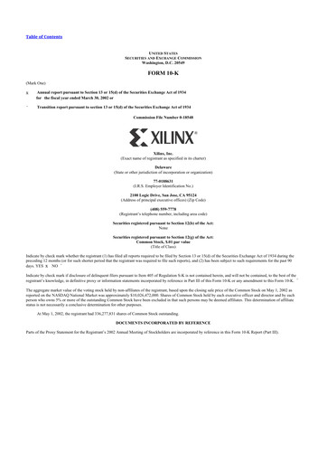 Thumbnail Xilinx 10-K Annual Report 
