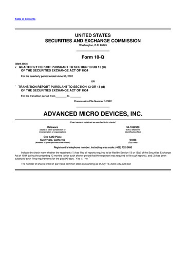 Thumbnail AMD 10-Q Quarterly Report FY 