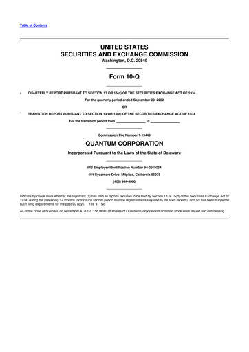 Vorschaubild Quantum Corporation 10-Q Quartalsbericht  