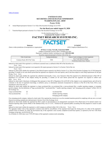 Thumbnail FactSet 10-K Annual Report 2020