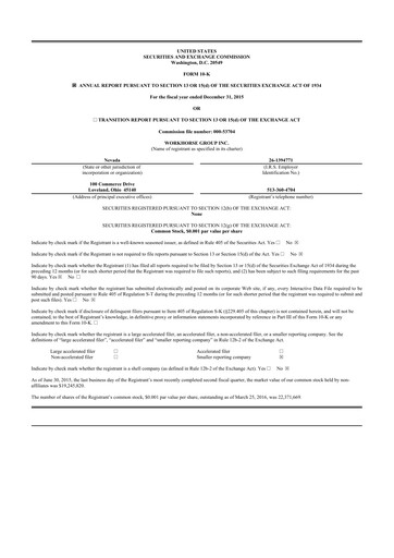 Thumbnail Workhorse Group
 10-K Annual Report 2015