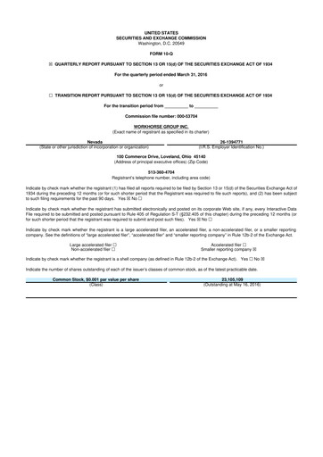 Thumbnail Workhorse Group
 10-Q Quarterly Report FY2016 