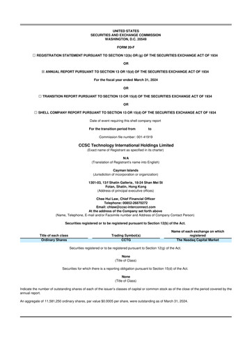 Thumbnail CCSC Technology International Holdings 20-F Annual Report 2024