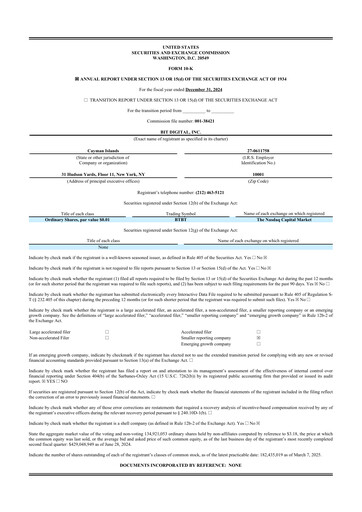 Thumbnail Bit Digital
 10-K Annual Report 2024