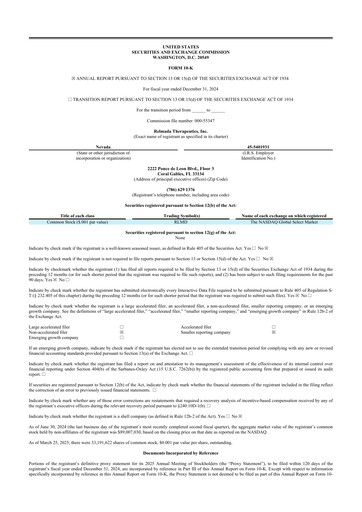 Thumbnail Relmada Therapeutics 10-K Annual Report 2024