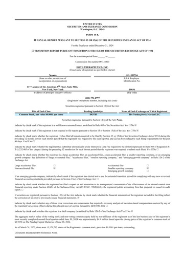 Thumbnail Hoth Therapeutics 10-K Annual Report 2024