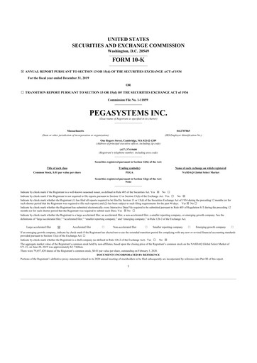 Thumbnail Pegasystems 10-K Annual Report 2019