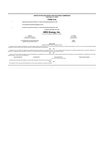 Thumbnail NRG Energy
 10-Q Quarterly Report FY2014 