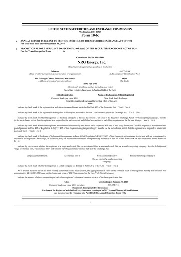 Thumbnail NRG Energy
 10-K Annual Report 2016