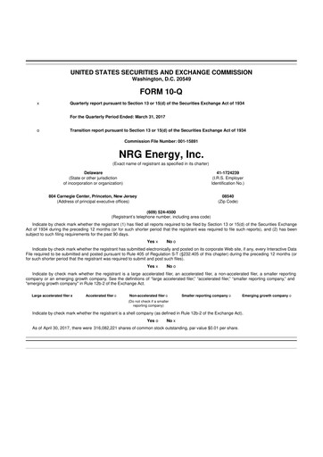 Thumbnail NRG Energy
 10-Q Quarterly Report FY2017 