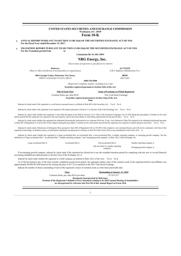 Thumbnail NRG Energy
 10-K Annual Report 2017