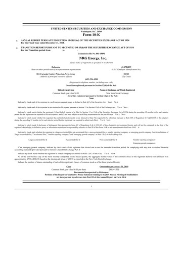 Thumbnail NRG Energy
 10-K Annual Report 2018