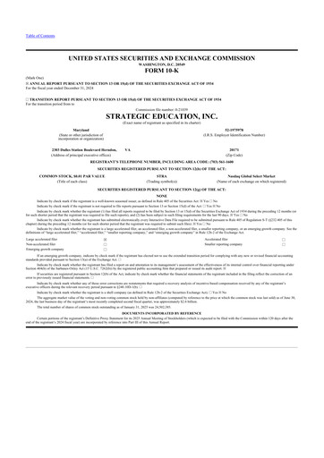 Thumbnail Strategic Education
 10-K Annual Report 2024