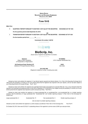 Thumbnail Option Care Health 10-Q Quarterly Report FY2010 