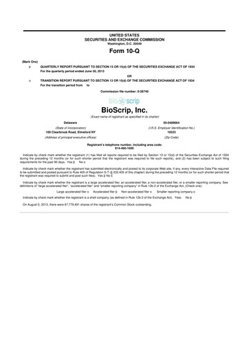 Thumbnail Option Care Health 10-Q Quarterly Report FY2013 