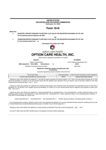 Thumbnail Option Care Health 10-Q Quarterly Report FY2020 