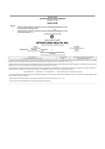 Thumbnail Option Care Health 10-Q Quarterly Report FY2021 