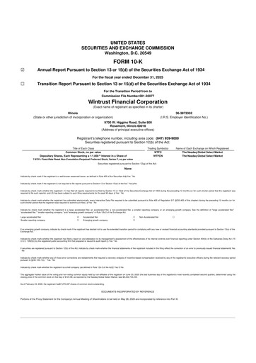 Thumbnail Wintrust Financial 10-K Annual Report 2025