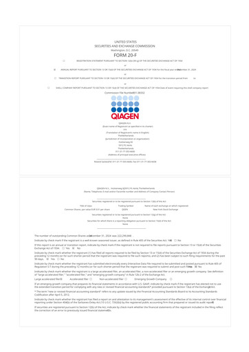 Thumbnail Qiagen  20-F Annual Report 2024