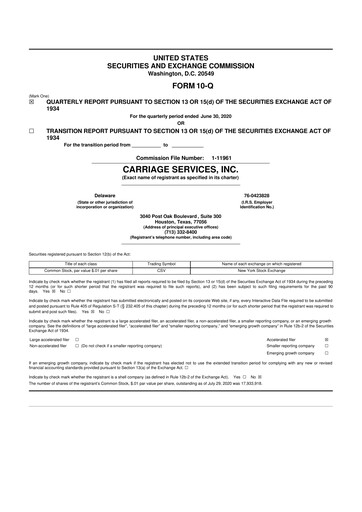 Miniature Carriage Services 10-Q Rapport trimestriel 2020 