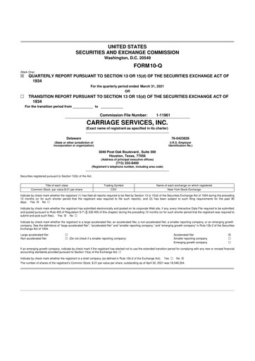 Miniature Carriage Services 10-Q Rapport trimestriel 2021 