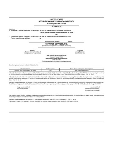 Miniature Carriage Services 10-Q Rapport trimestriel 2024 
