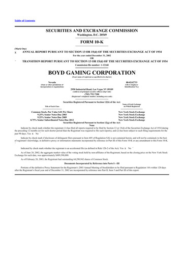Thumbnail Boyd Gaming
 10-K Annual Report 