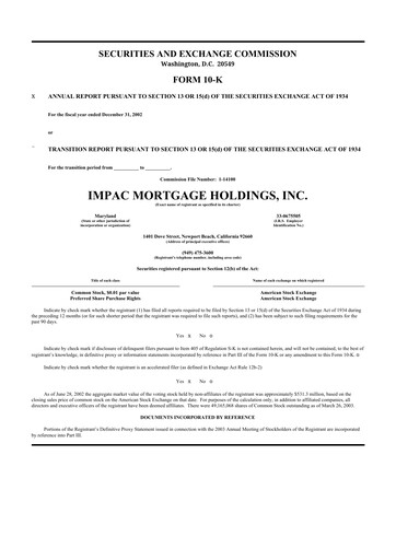 Vorschaubild Impac Mortgage Holdings 10-K Jahresbericht 