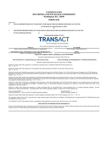 Thumbnail TransAct Technologies 10-K Annual Report 2016