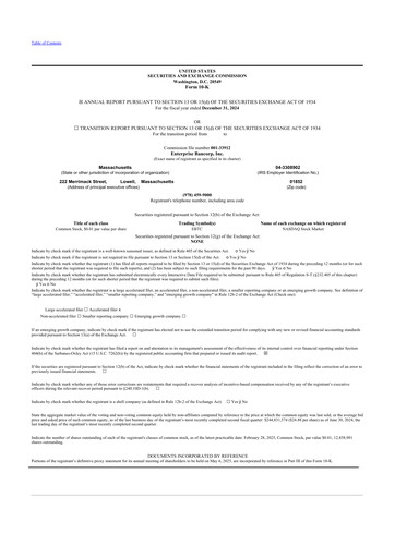 Thumbnail Enterprise Bancorp 10-K Annual Report 2024