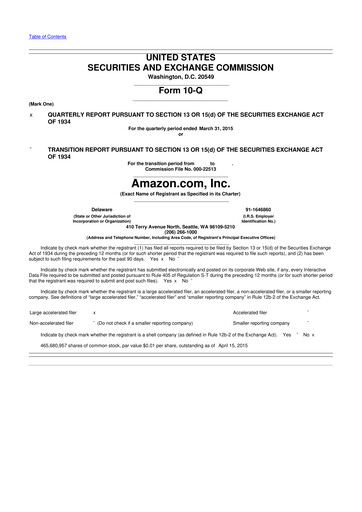 Thumbnail Amazon 10-Q Quarterly Report FY2015 