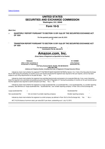 Thumbnail Amazon 10-Q Quarterly Report FY2015 