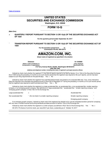 Thumbnail Amazon 10-Q Quarterly Report FY2017 