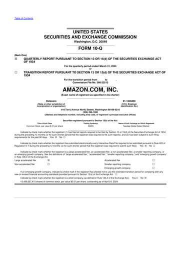 Thumbnail Amazon 10-Q Quarterly Report FY2024 