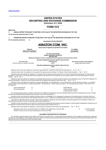 Miniature Amazon 10-K Rapport annuel 2025