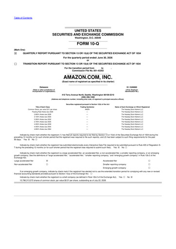 Thumbnail Amazon 10-Q Quarterly Report FY2026 