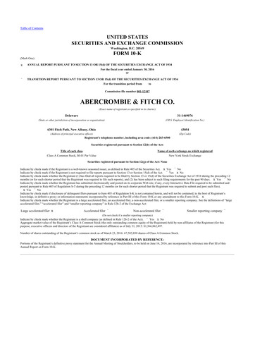 Thumbnail Abercrombie & Fitch 10-K Annual Report 2015