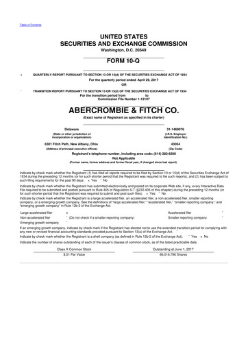 Thumbnail Abercrombie & Fitch 10-Q Quarterly Report FY2017 