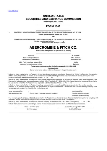 Thumbnail Abercrombie & Fitch 10-Q Quarterly Report FY2017 