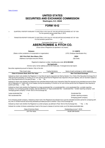 Thumbnail Abercrombie & Fitch 10-Q Quarterly Report FY2019 