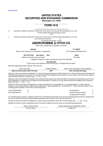 Thumbnail Abercrombie & Fitch 10-Q Quarterly Report FY2019 