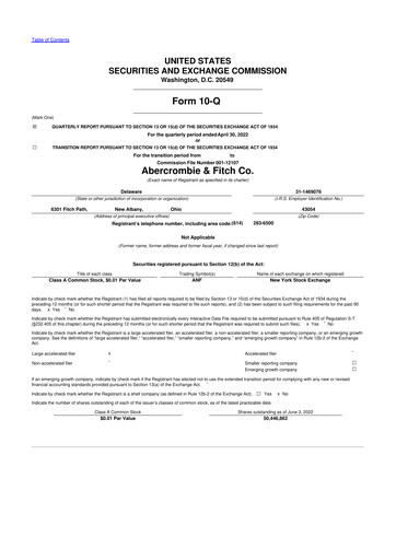 Thumbnail Abercrombie & Fitch 10-Q Quarterly Report FY2022 