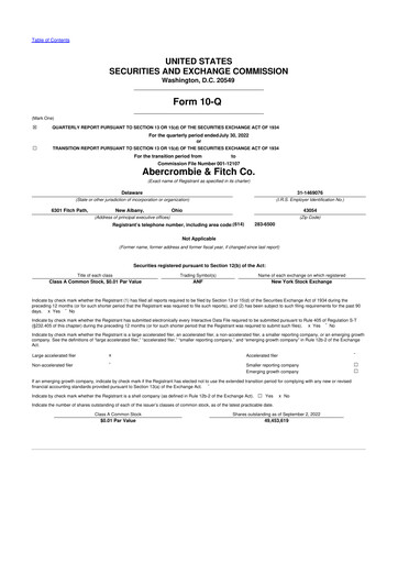 Thumbnail Abercrombie & Fitch 10-Q Quarterly Report FY2022 